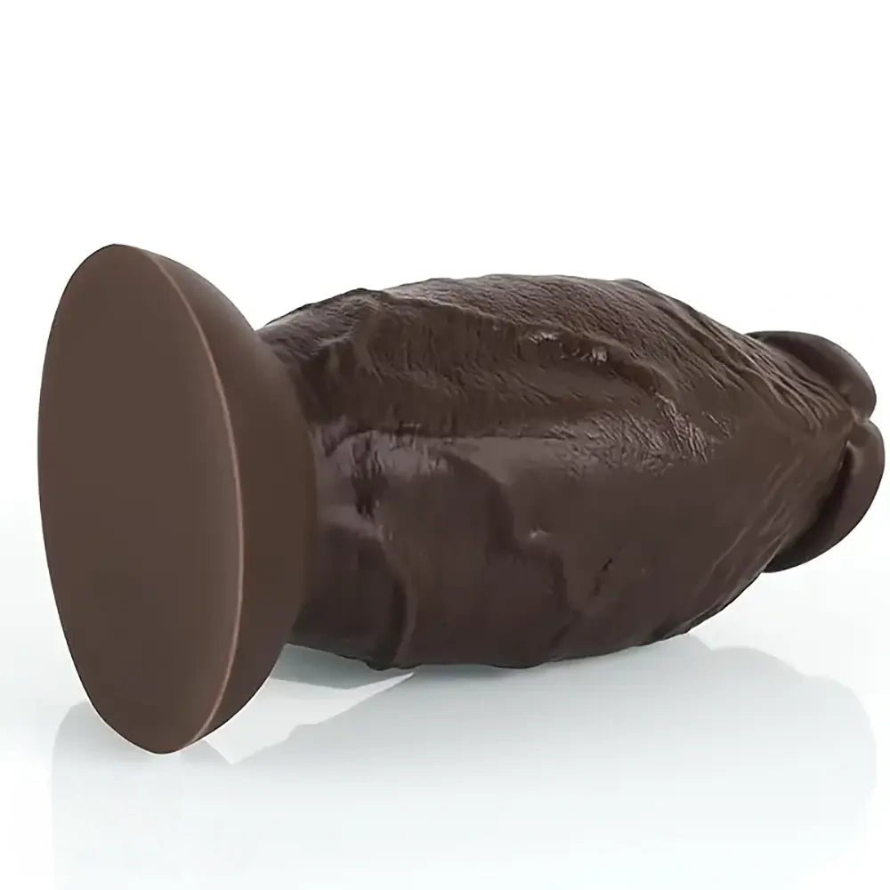 Coffee brown extra thick silicone dildo, photo 6