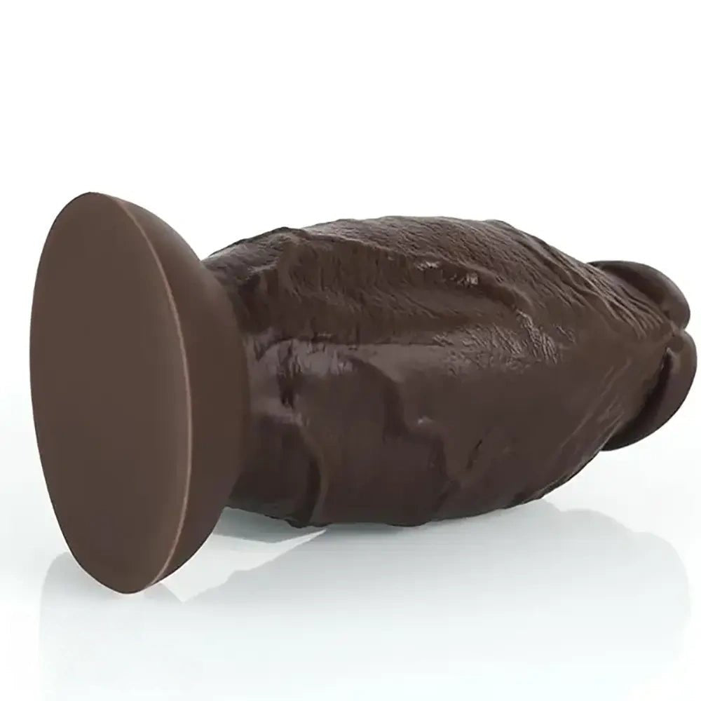 Coffee brown extra thick silicone dildo, photo 8