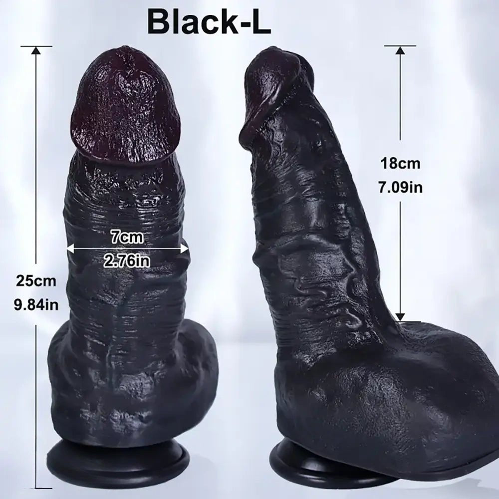 Black multi-tone extra thick realistic dildo