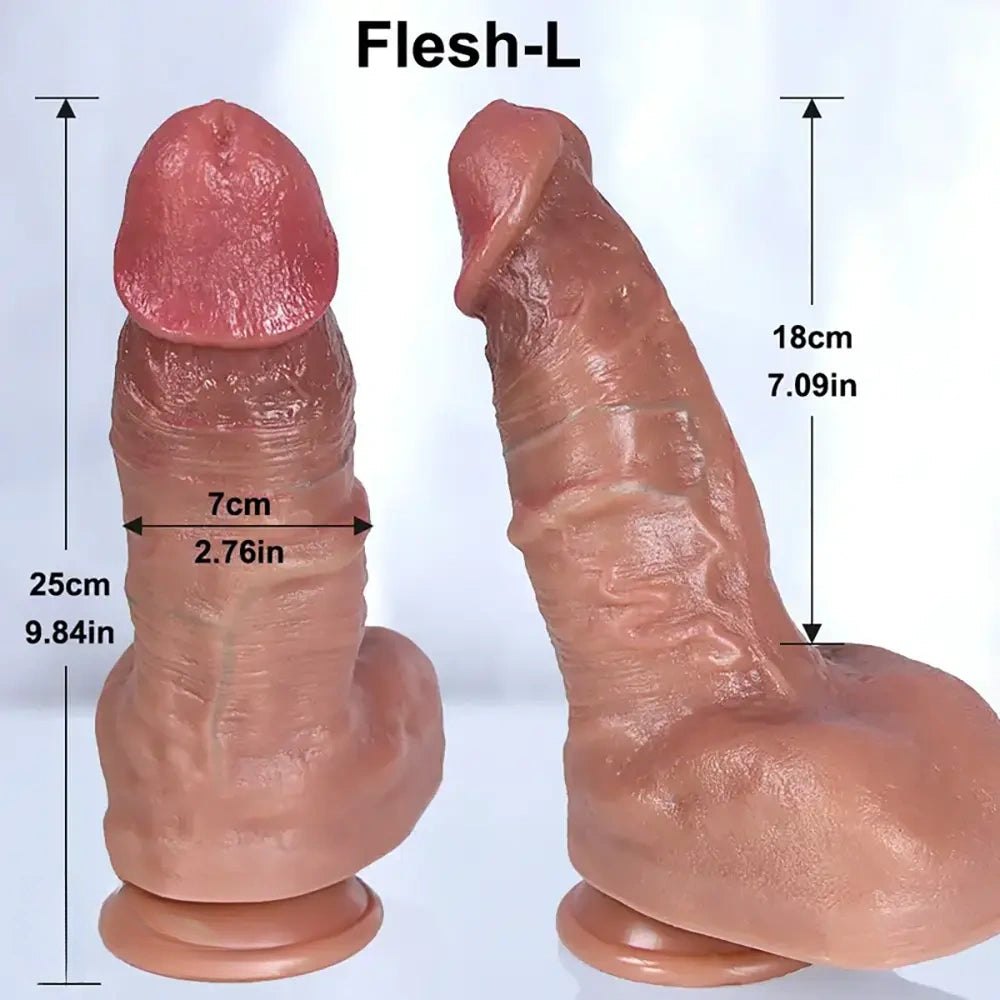 Brown multi-tone extra thick realistic dildo