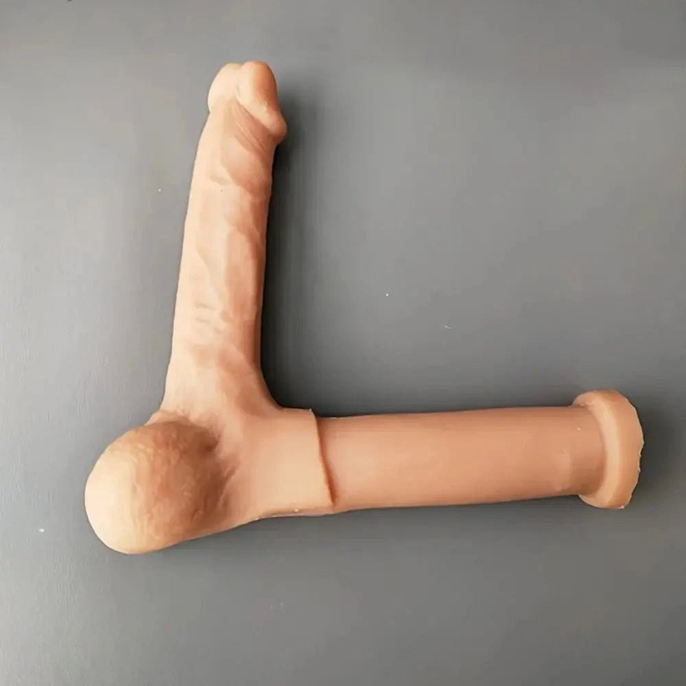 Flesh-tone thick silicone dildo, photo 3