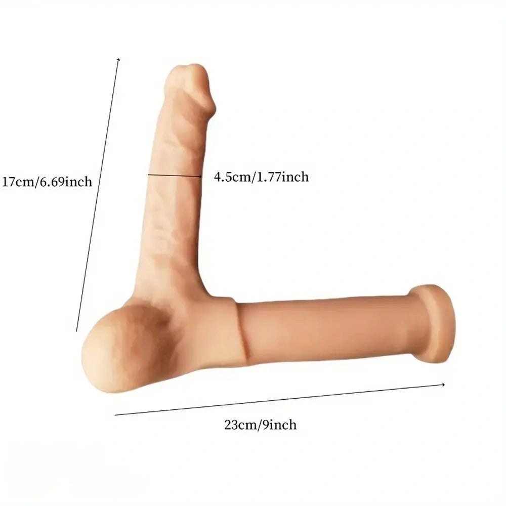 Flesh-tone thick silicone dildo, photo 5