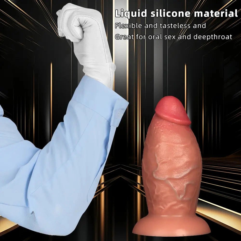 Flesh extra thick realistic dildo, photo 5
