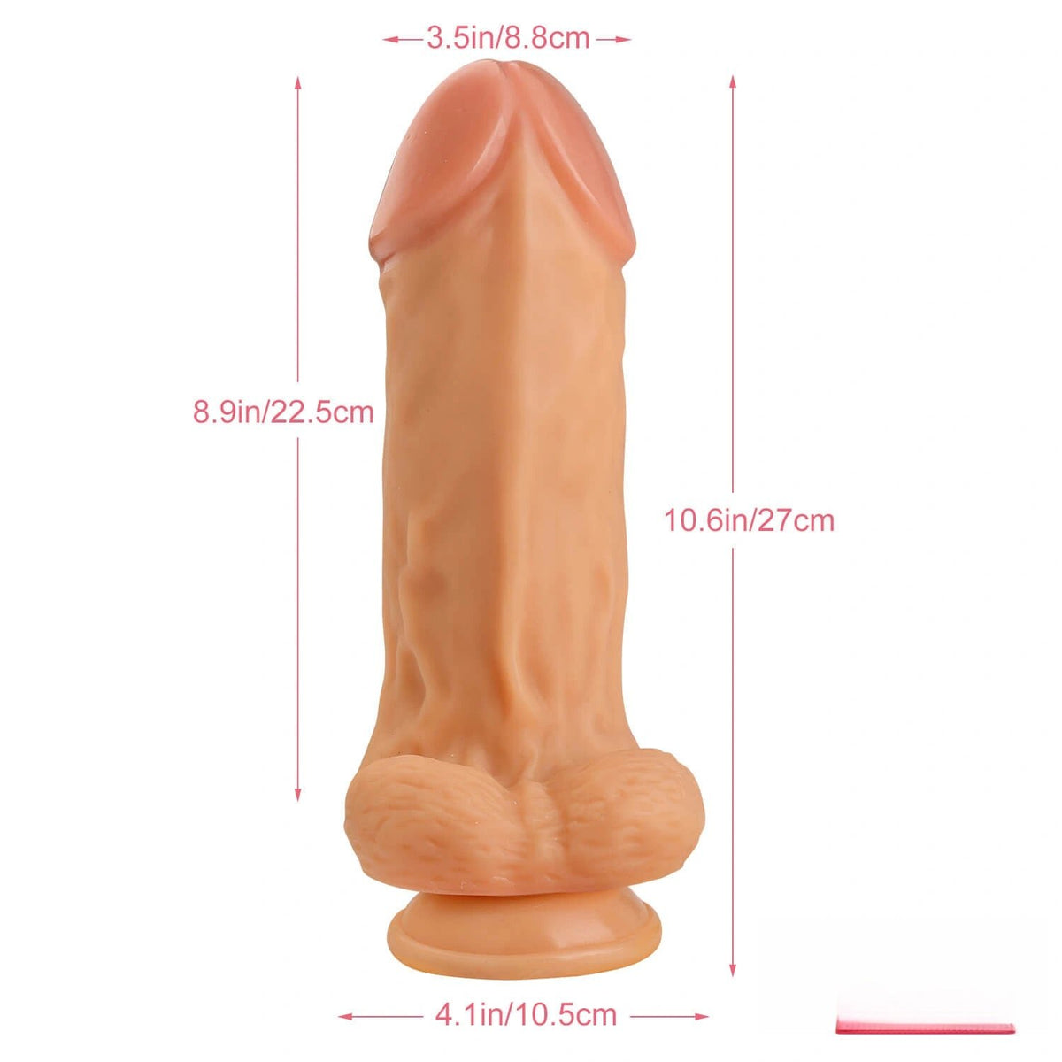 Extra-thick realistic PVC dildo with suction cup base, photo 3
