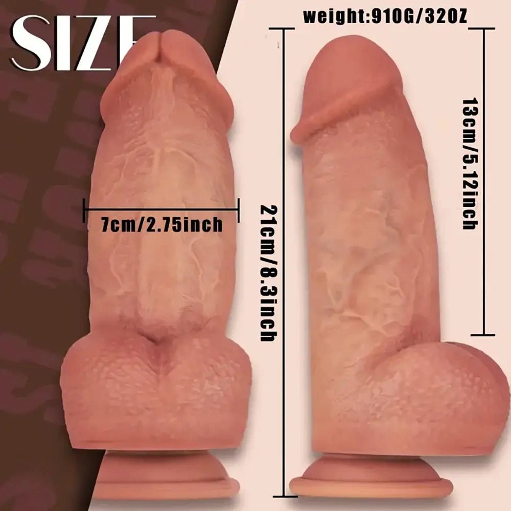 Flesh extra thick realistic silicone dildo