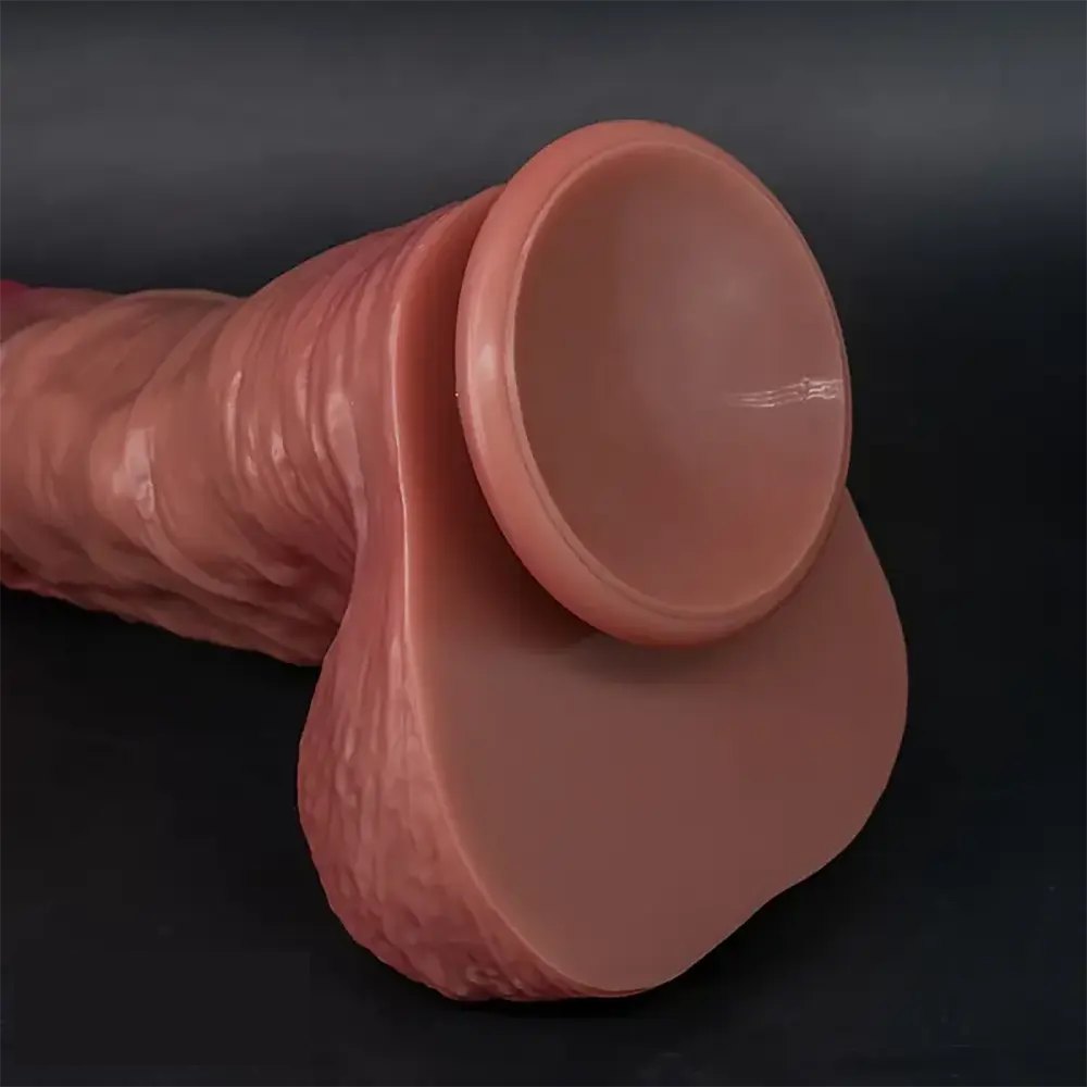 Brown thick silicone realistic dildo, photo 10
