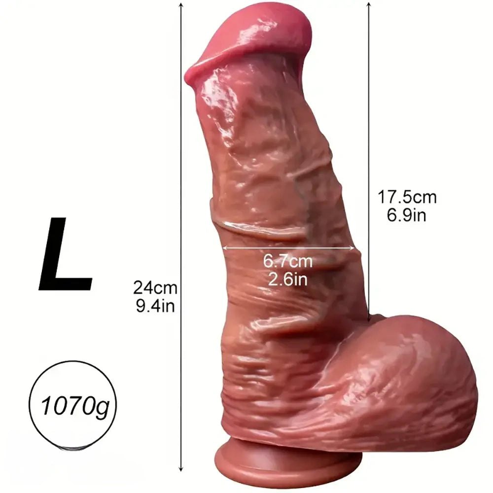 Brown thick silicone realistic dildo, photo 13