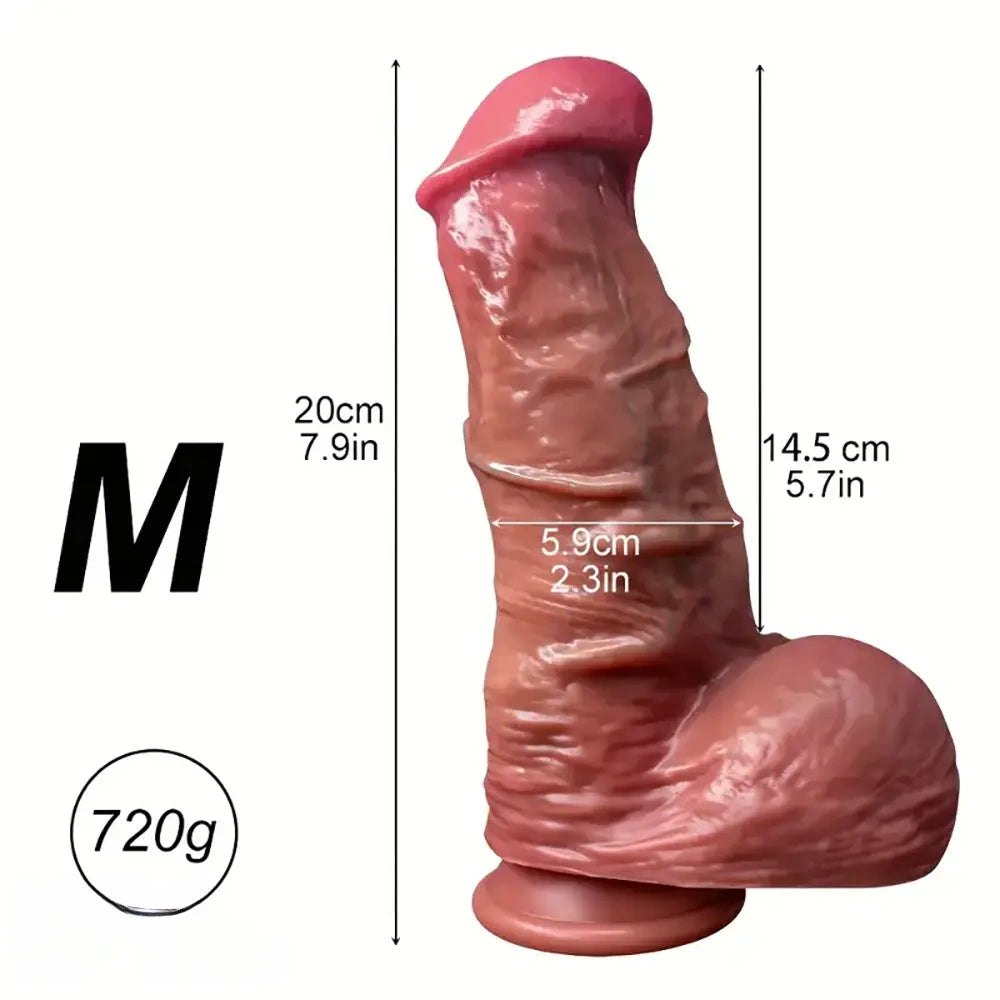 Brown thick silicone realistic dildo, photo 6
