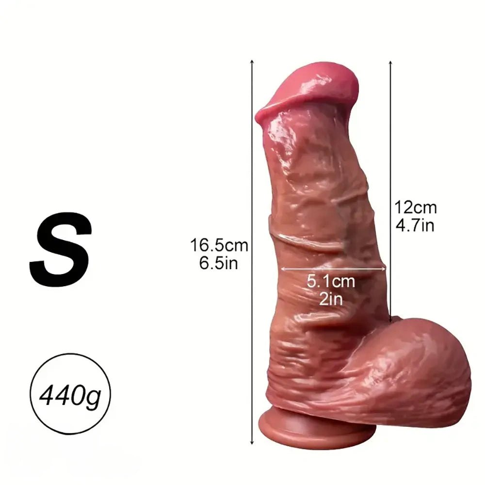 Brown thick silicone realistic dildo, photo 9