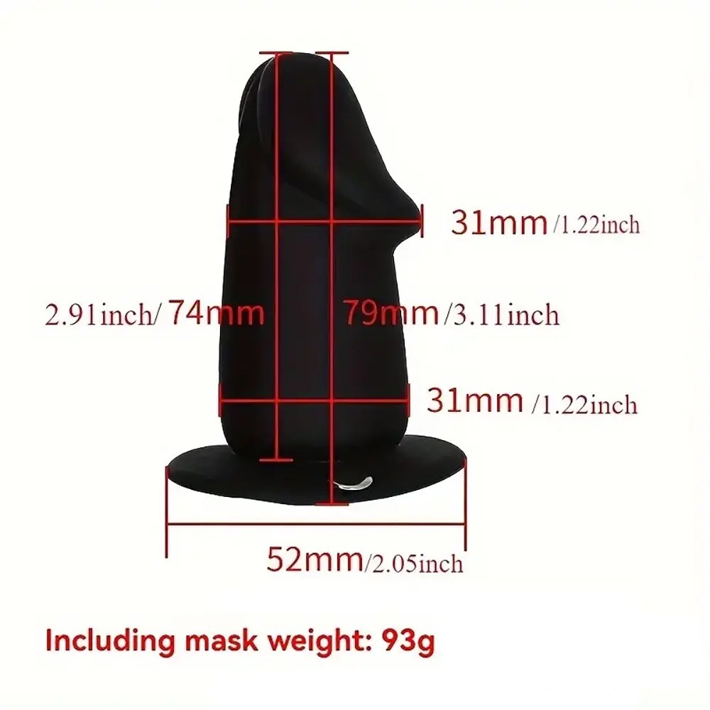Black bdsm face mask with silicone gag, photo 6