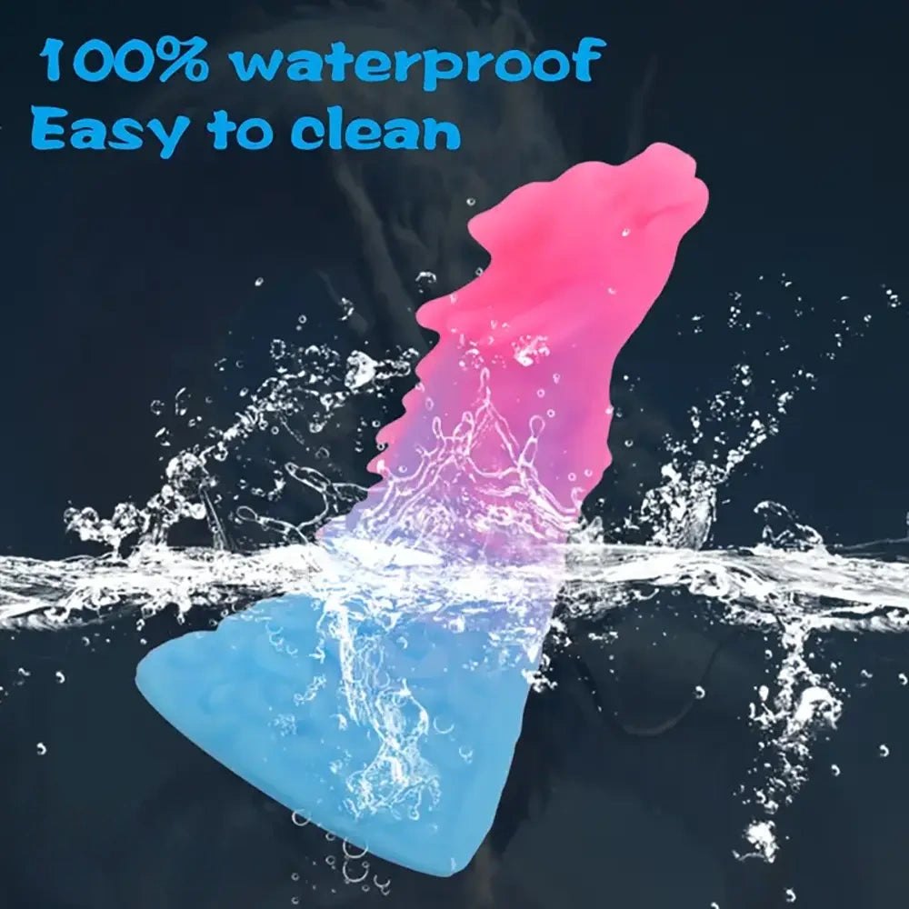 Pink and blue gradient anal dildo, photo 9