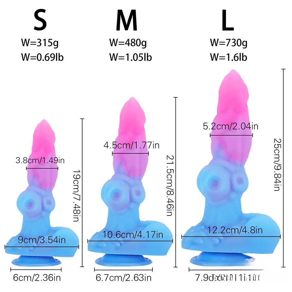 Colorful fantasy knot style animal dildo, photo 8