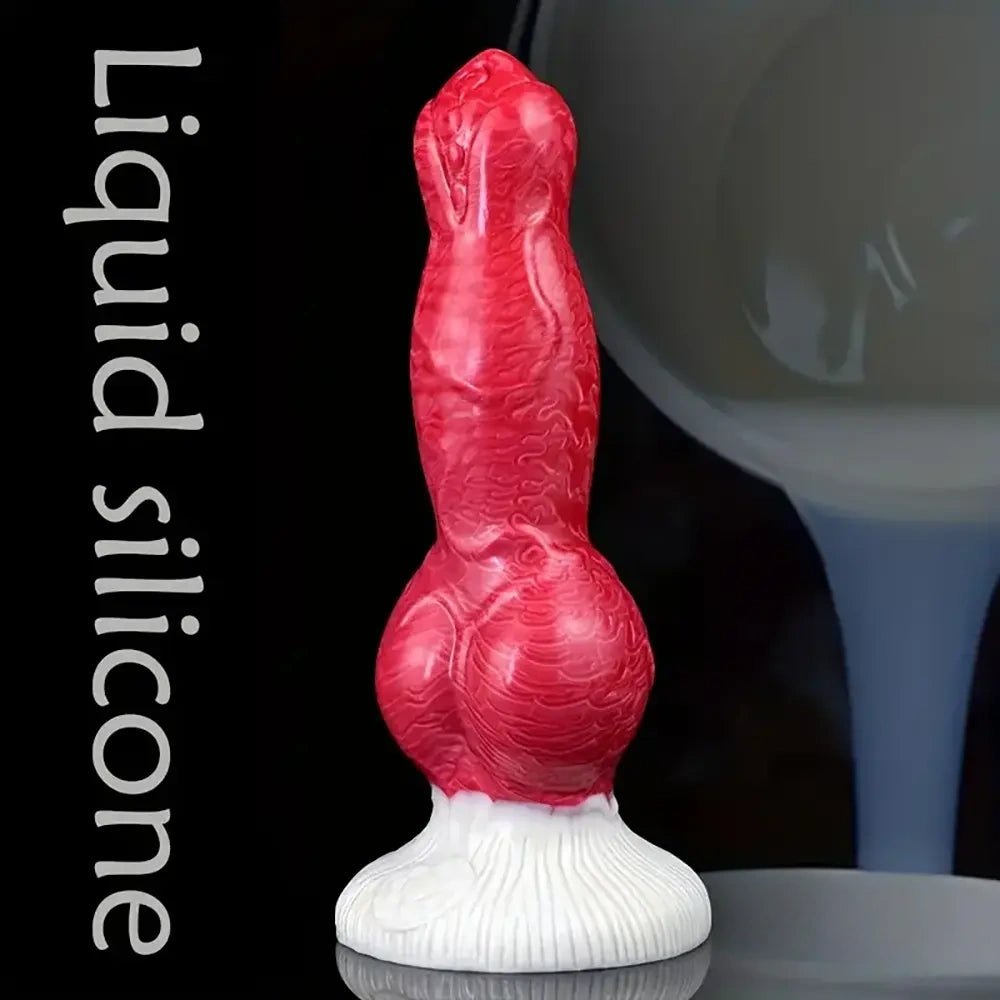 Pink and white fantasy dog knot dildo, photo 1