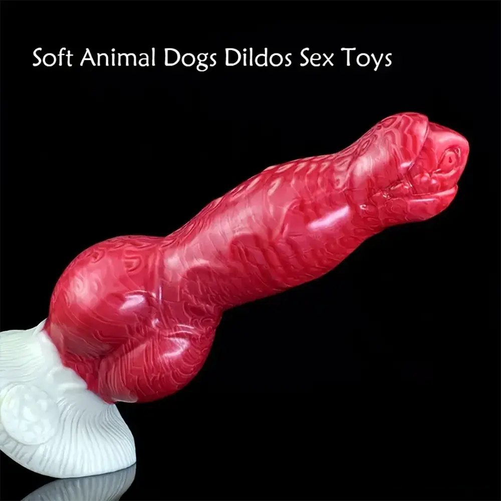 Pink and white fantasy dog knot dildo, photo 3