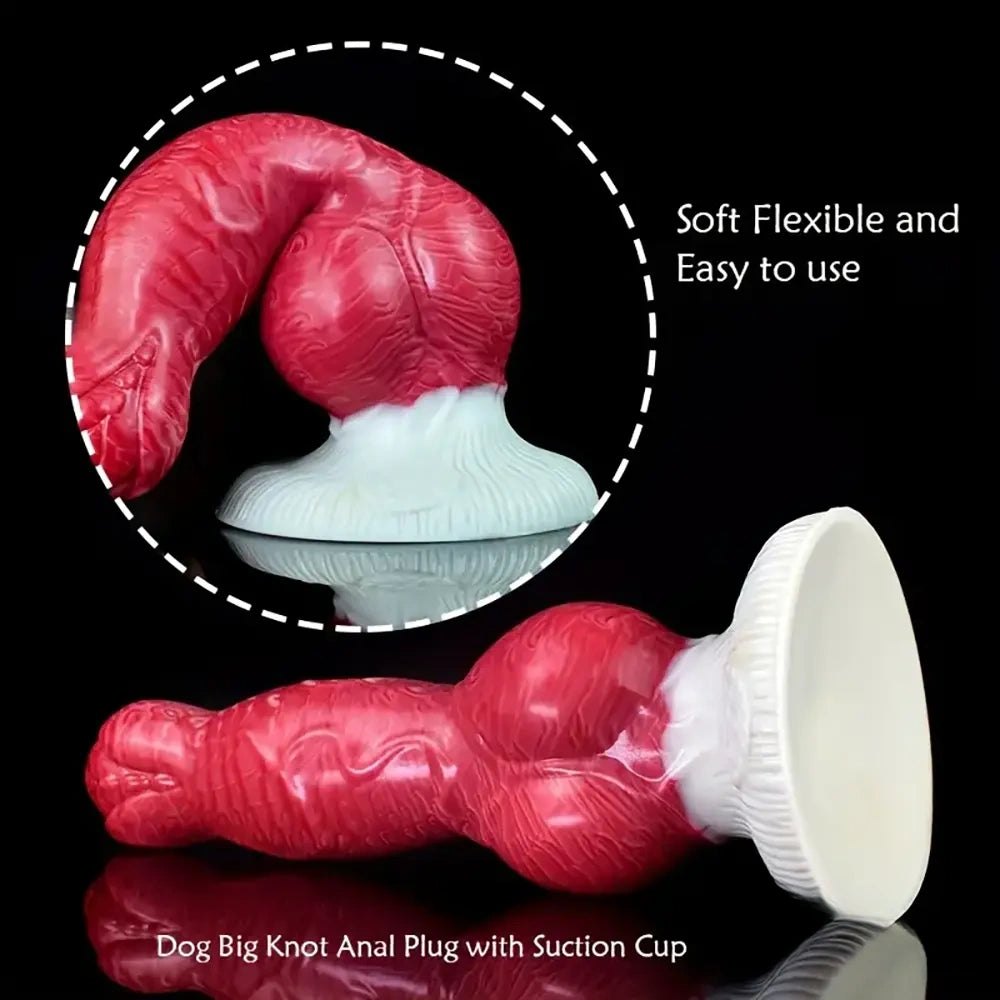 Pink and white fantasy dog knot dildo, photo 5
