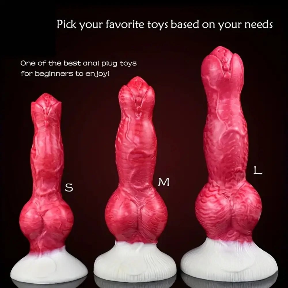 Pink and white fantasy dog knot dildo, photo 7