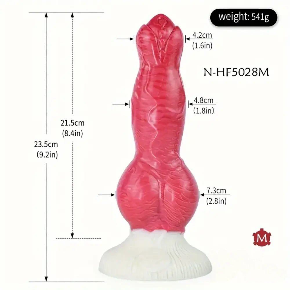 Pink and white fantasy dog knot dildo, photo 8