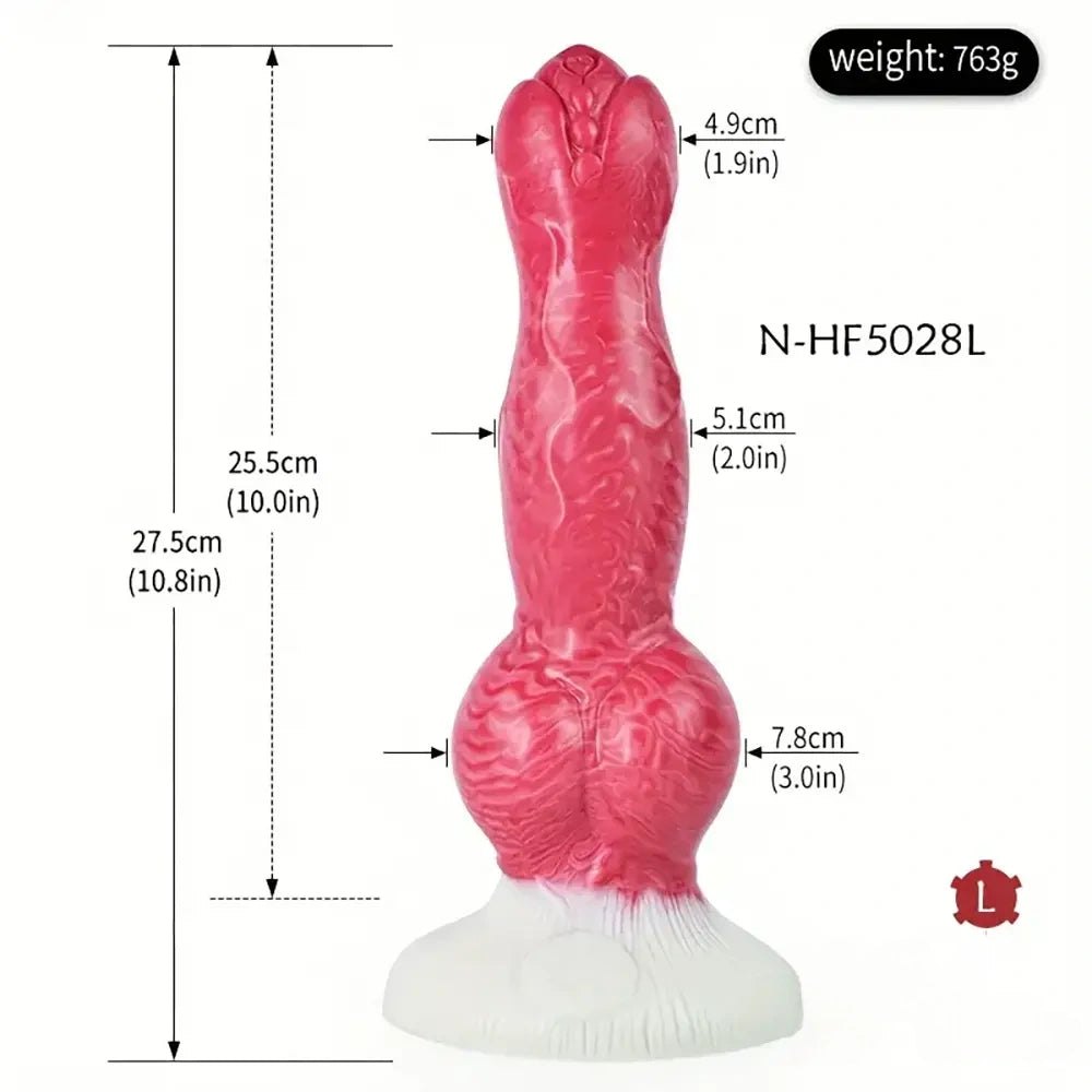 Pink and white fantasy dog knot dildo, photo 9