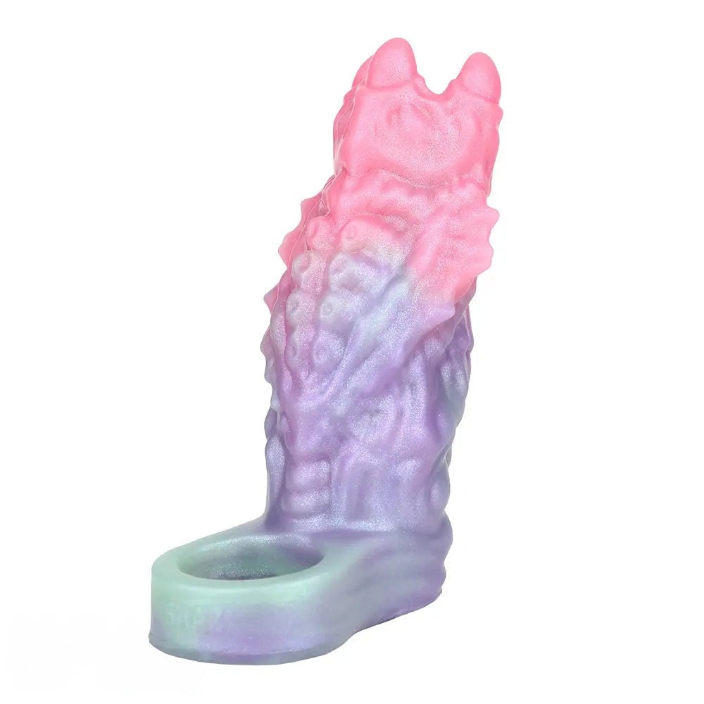 Multi-tone fantasy hollow silicone dildo sleeve, photo 1