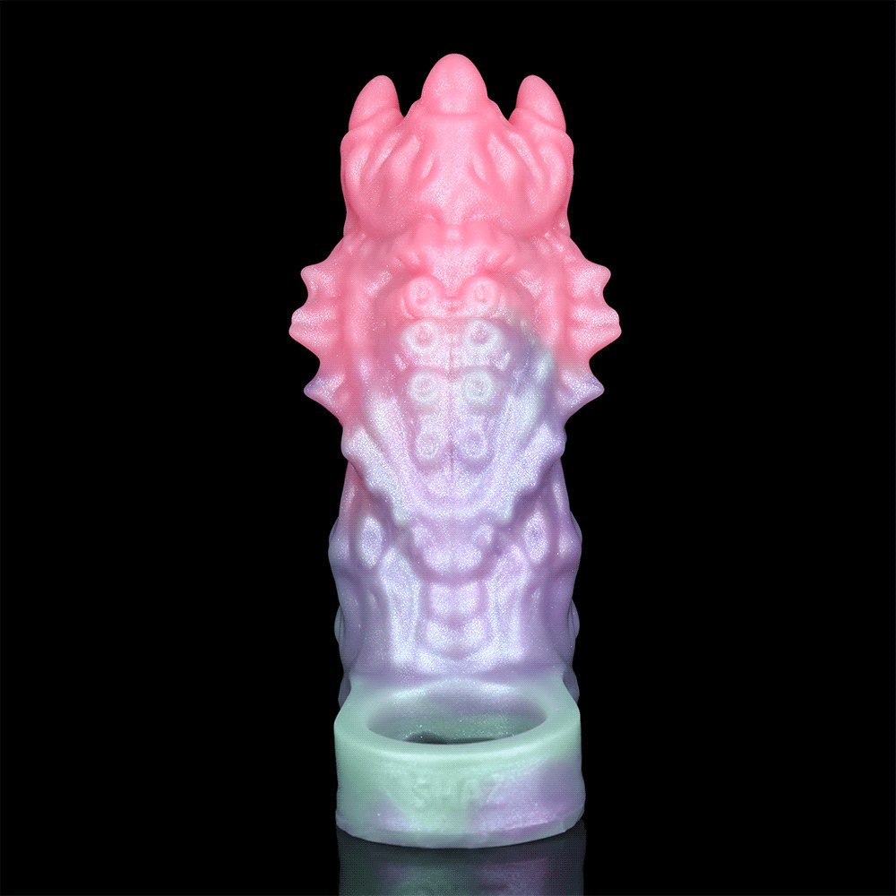Multi-tone fantasy hollow silicone dildo sleeve, photo 2