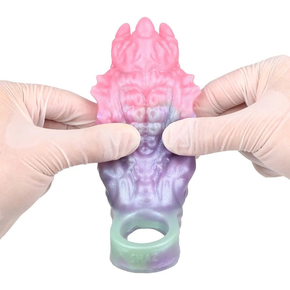 Multi-tone fantasy hollow silicone dildo sleeve, photo 4