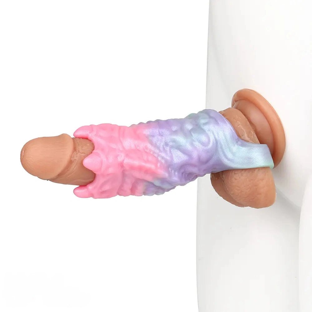 Multi-tone fantasy hollow silicone dildo sleeve, photo 6