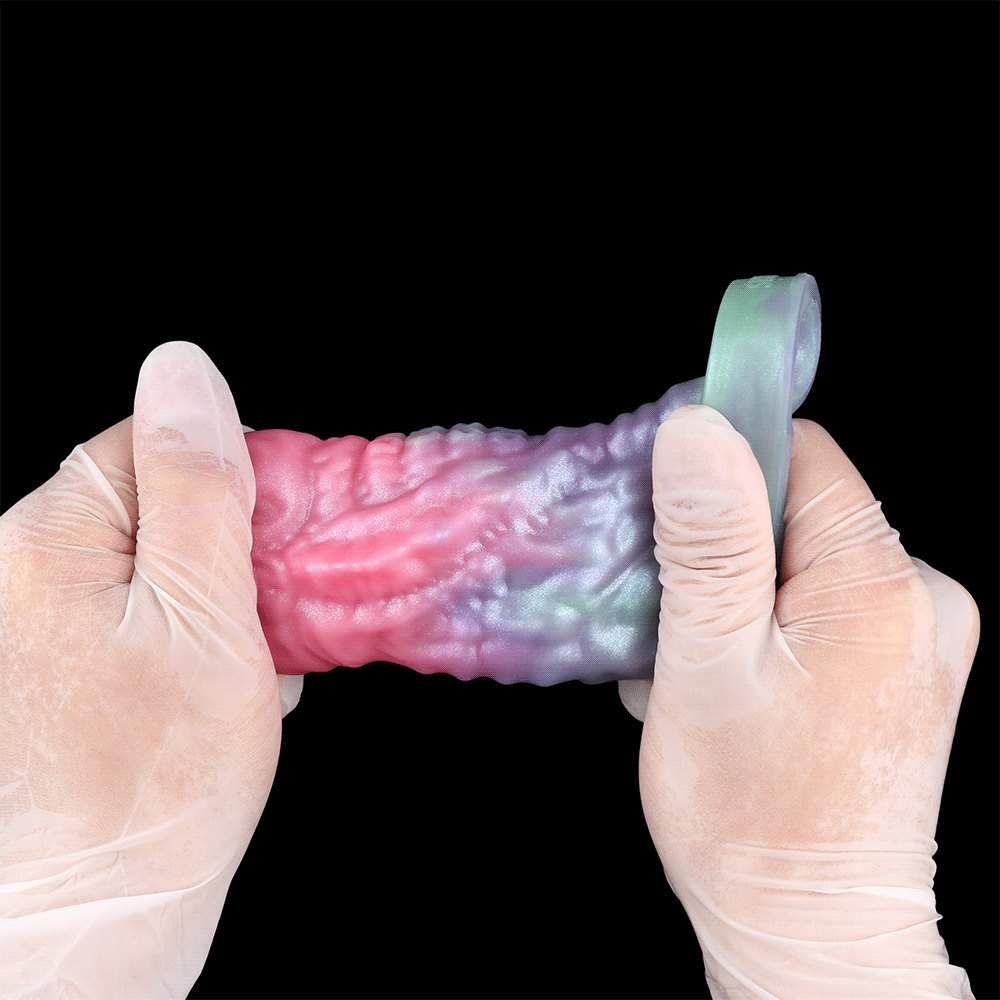 Multi-tone fantasy hollow silicone dildo sleeve, photo 7