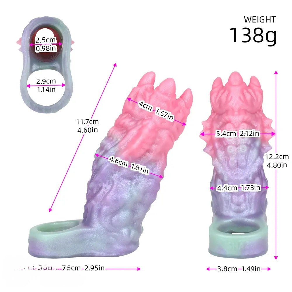 Multi-tone fantasy hollow silicone dildo sleeve, photo 9