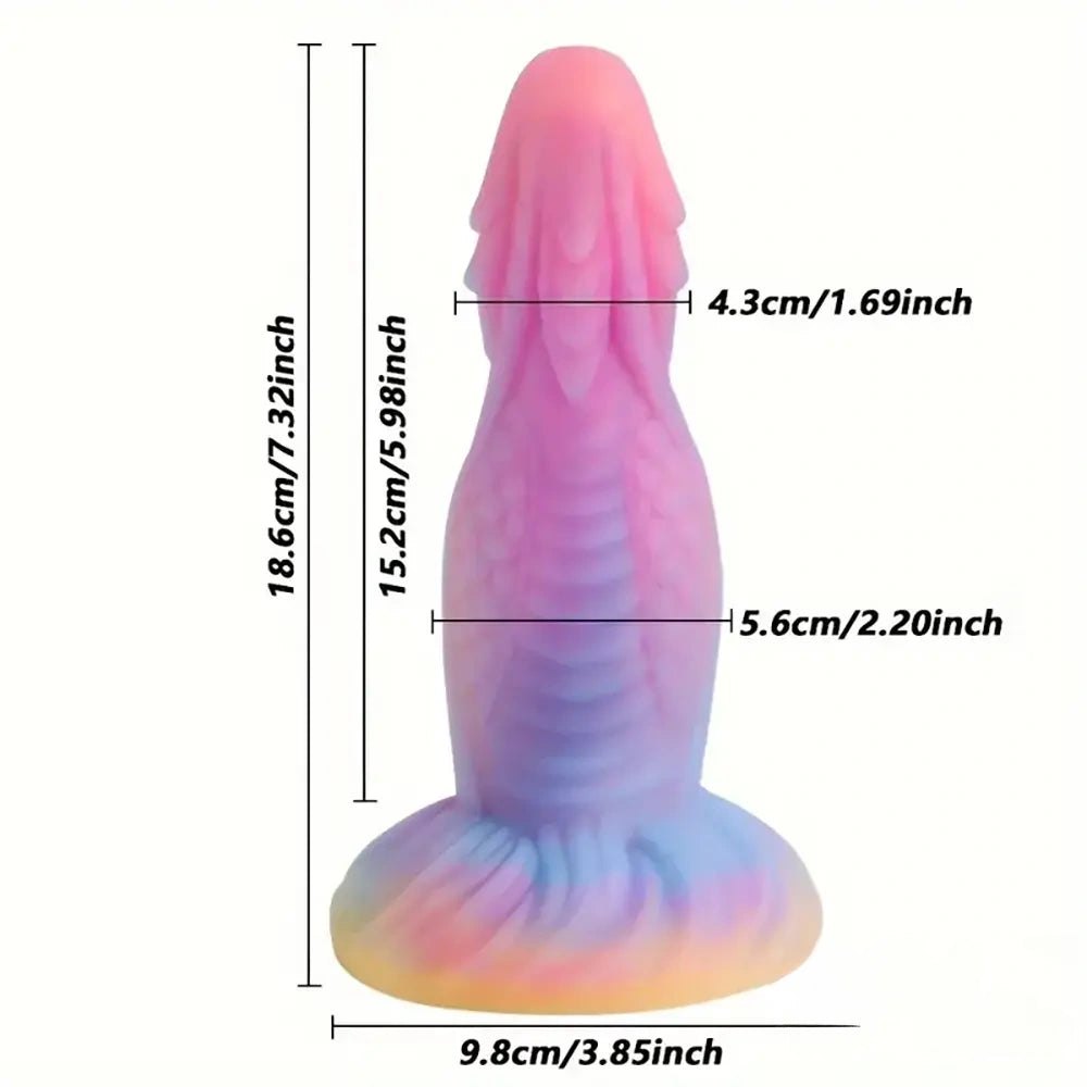 Colorful silicone fantasy monster dildo, photo 11