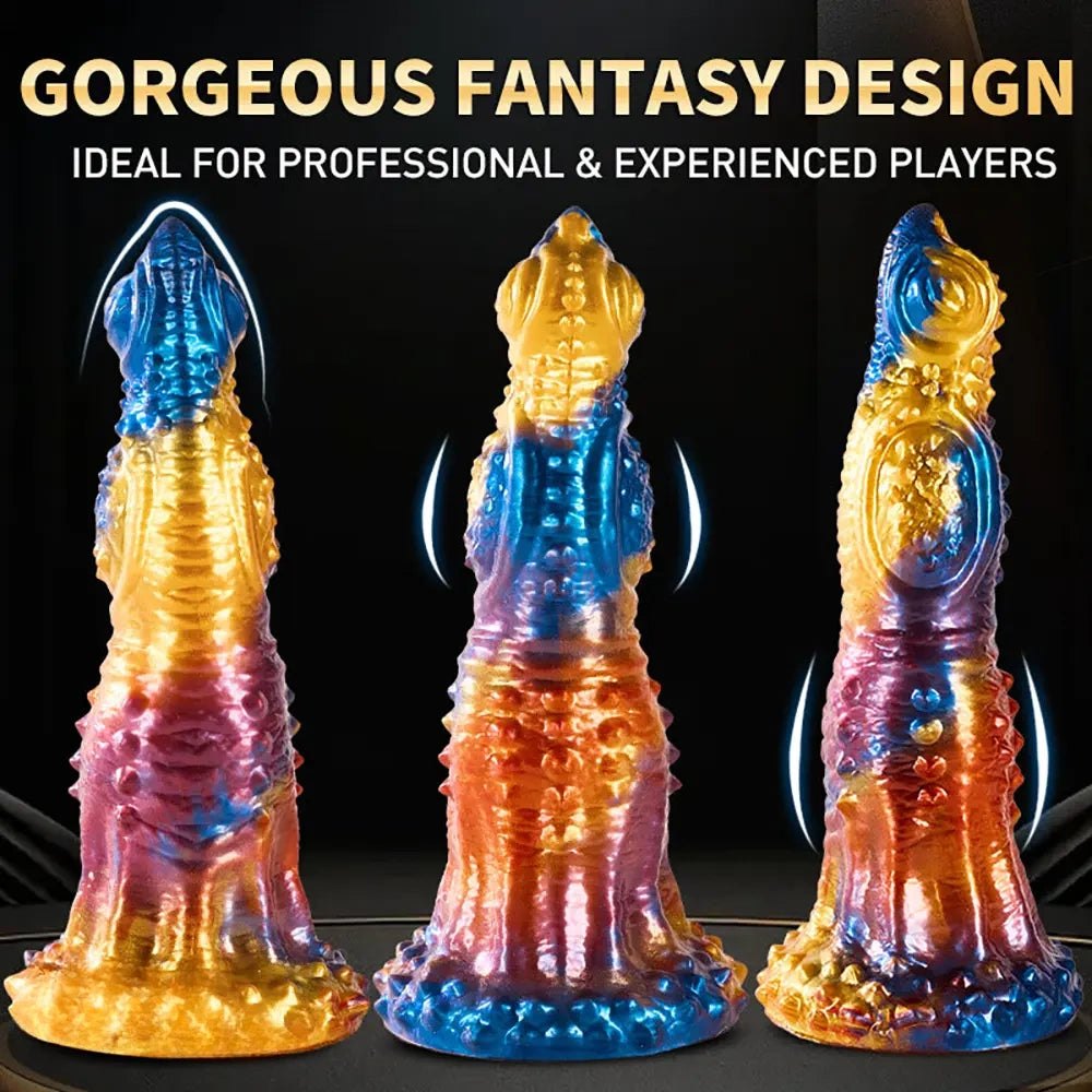 Mixed color fantasy vibrating silicone dildo, photo 2
