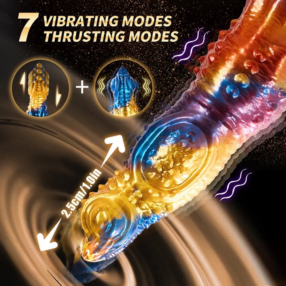 Mixed color fantasy vibrating silicone dildo, photo 4
