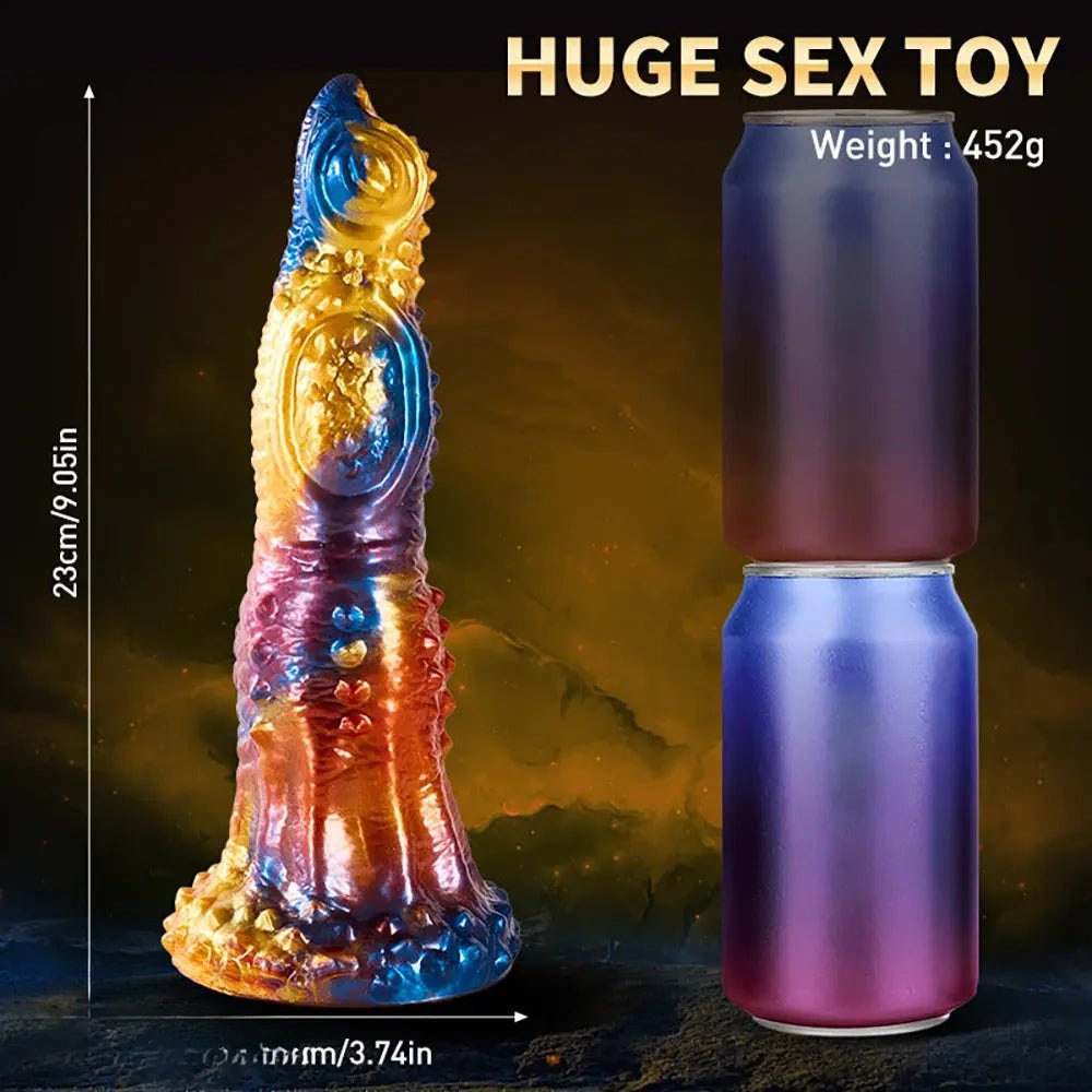 Mixed color fantasy vibrating silicone dildo, photo 6