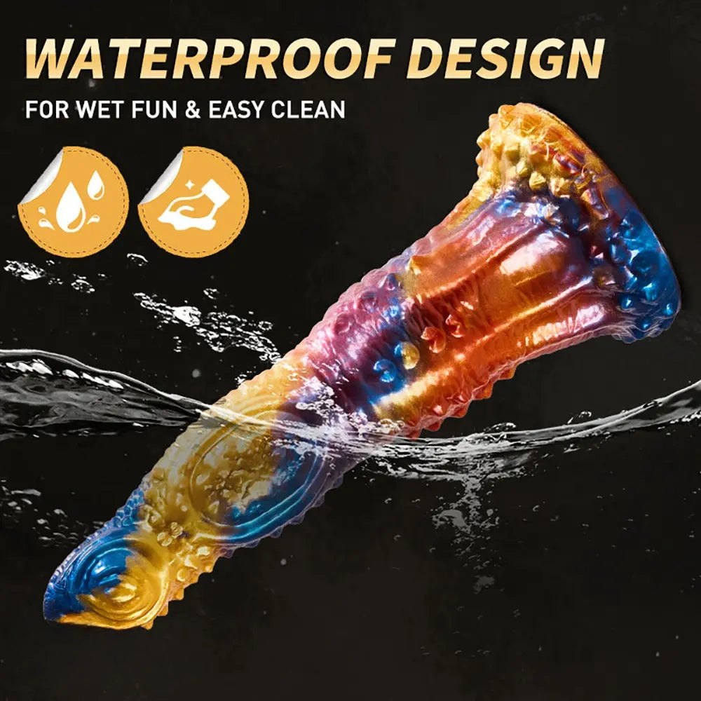 Mixed color fantasy vibrating silicone dildo, photo 7