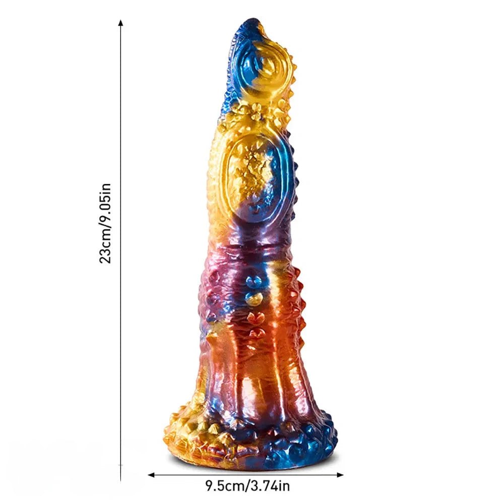 Mixed color fantasy vibrating silicone dildo, photo 9