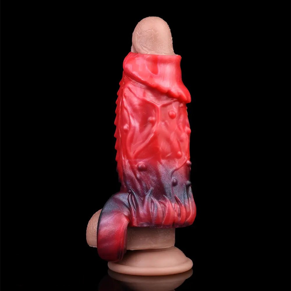 Red and black fantasy hollow silicone sleeve, photo 13