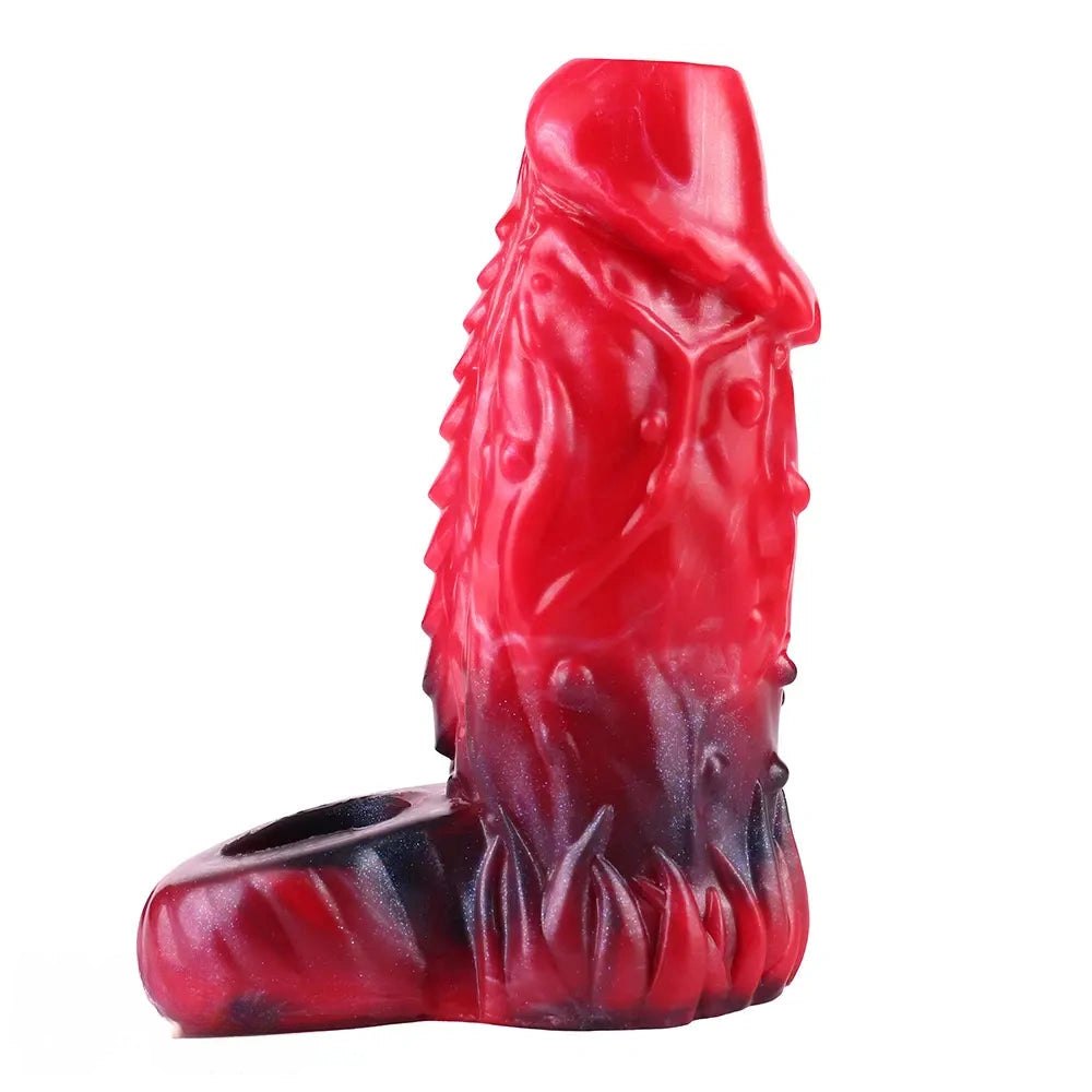 Red and black fantasy hollow silicone sleeve, photo 15