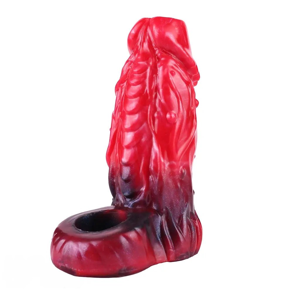 Red and black fantasy hollow silicone sleeve, photo 3
