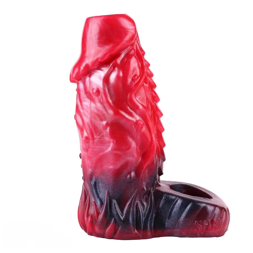 Red and black fantasy hollow silicone sleeve, photo 4
