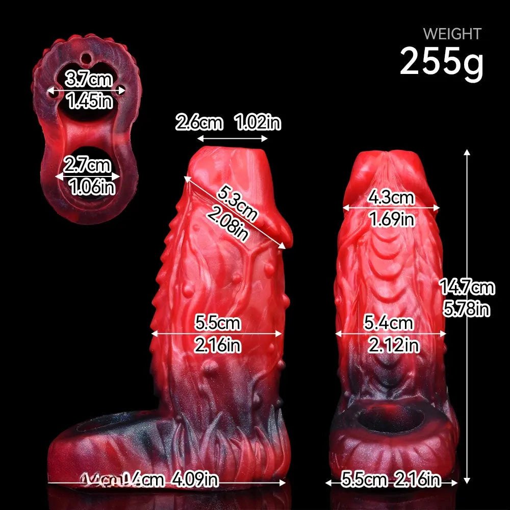 Red and black fantasy hollow silicone sleeve, photo 7