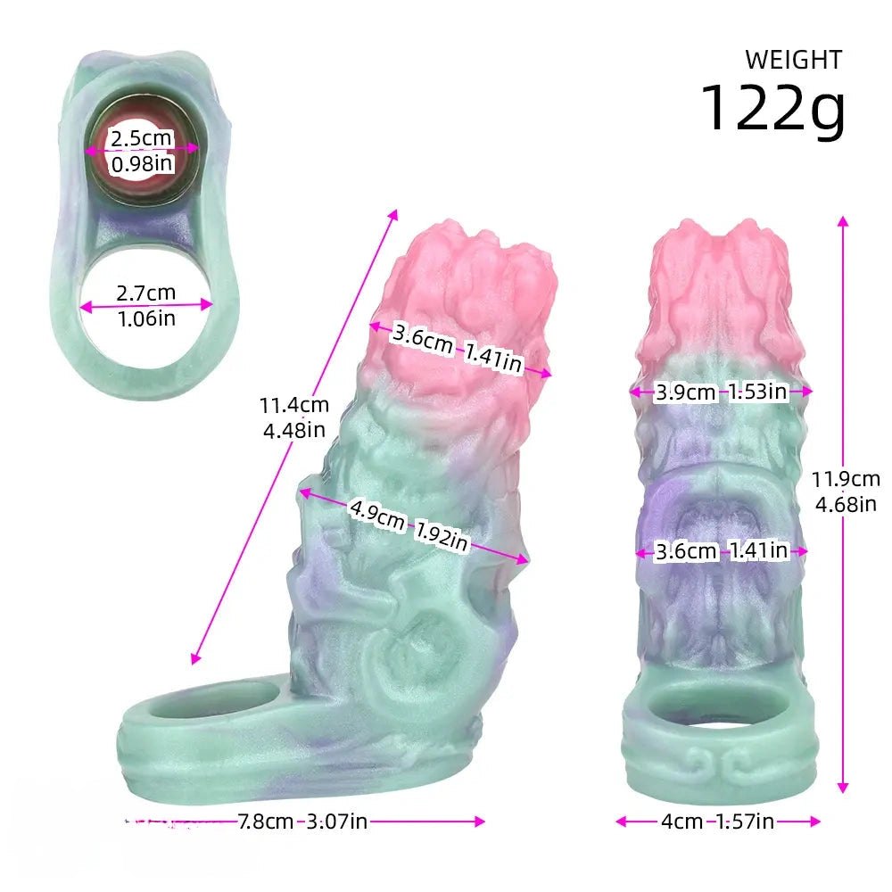 Multicolor silicone penis sleeve, photo 8