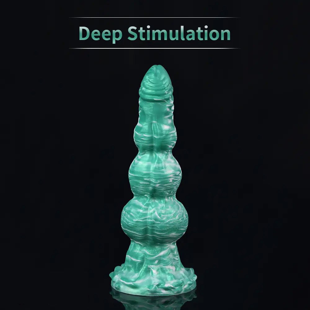 Teal marbled fantasy anal plug, photo 13