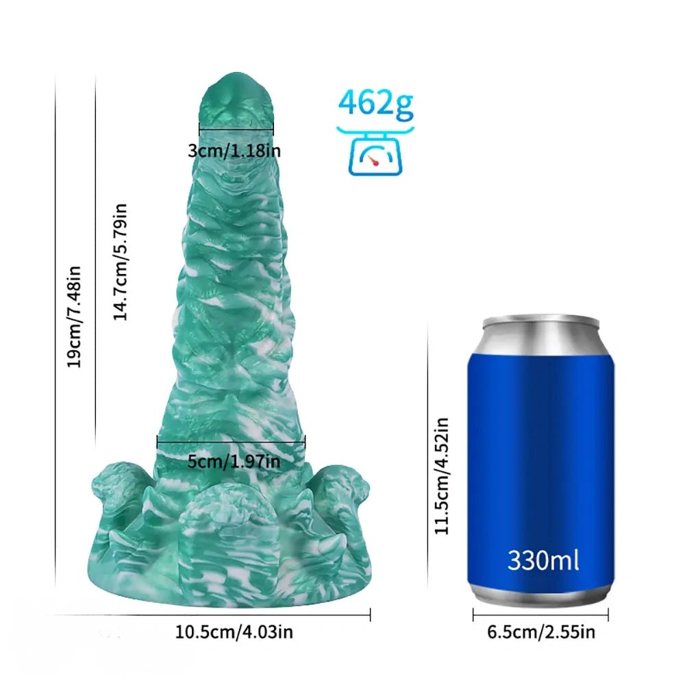 Teal marbled fantasy anal plug, photo 4