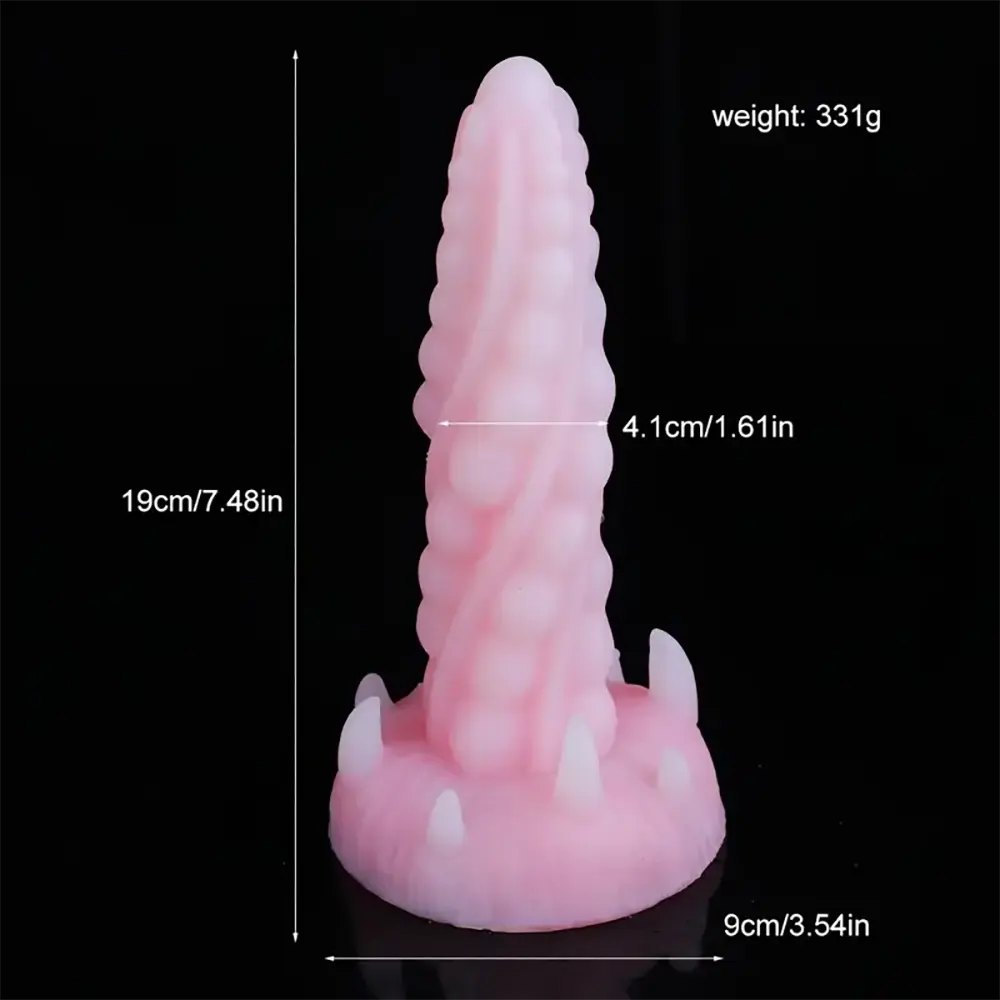 A fantasy spiral silicone anal plug with clawed base
