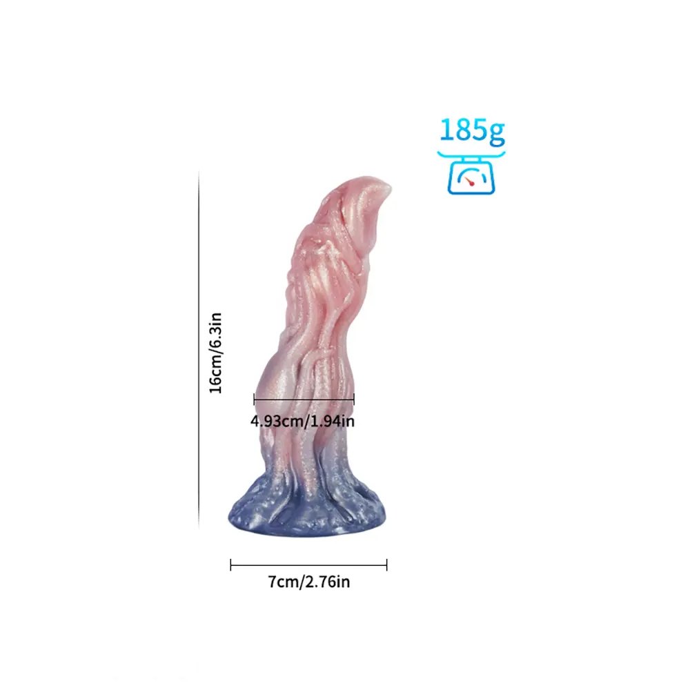 Pink marbled fantasy tentacle dildo, photo 9