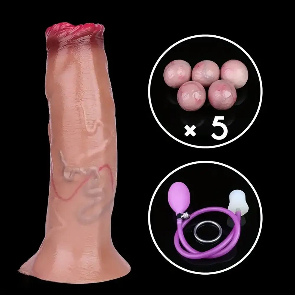 Flesh tone smooth silicone fantasy dildo, photo 13