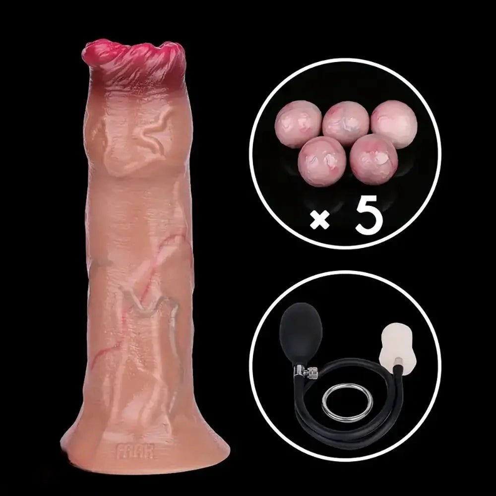 Flesh tone smooth silicone fantasy dildo, photo 14