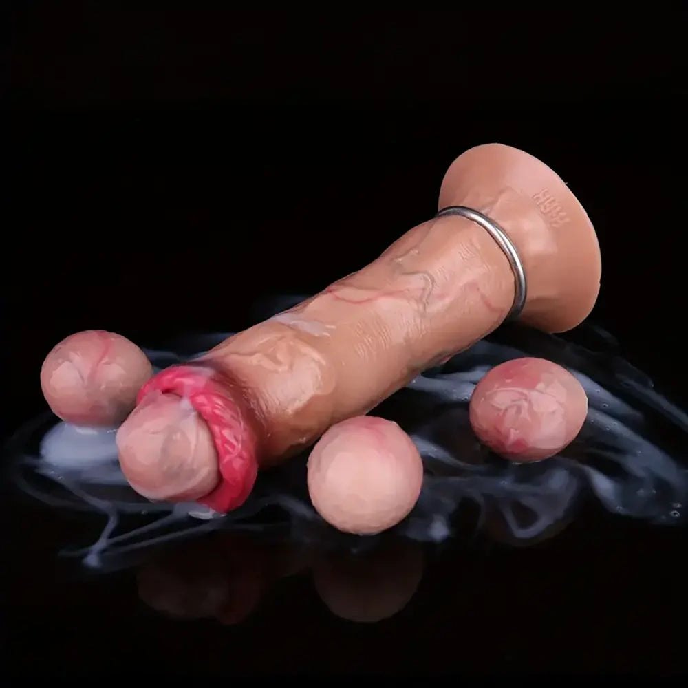 Flesh tone smooth silicone fantasy dildo, photo 3