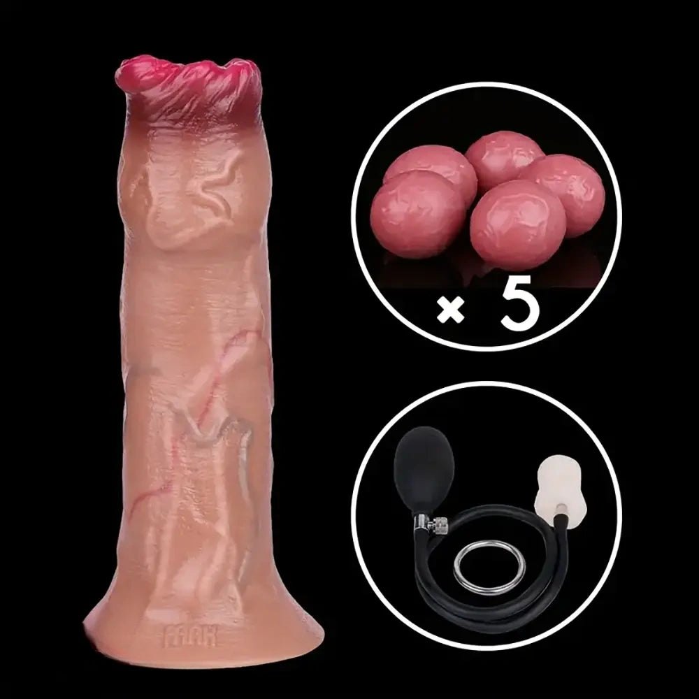 Flesh tone smooth silicone fantasy dildo, photo 4