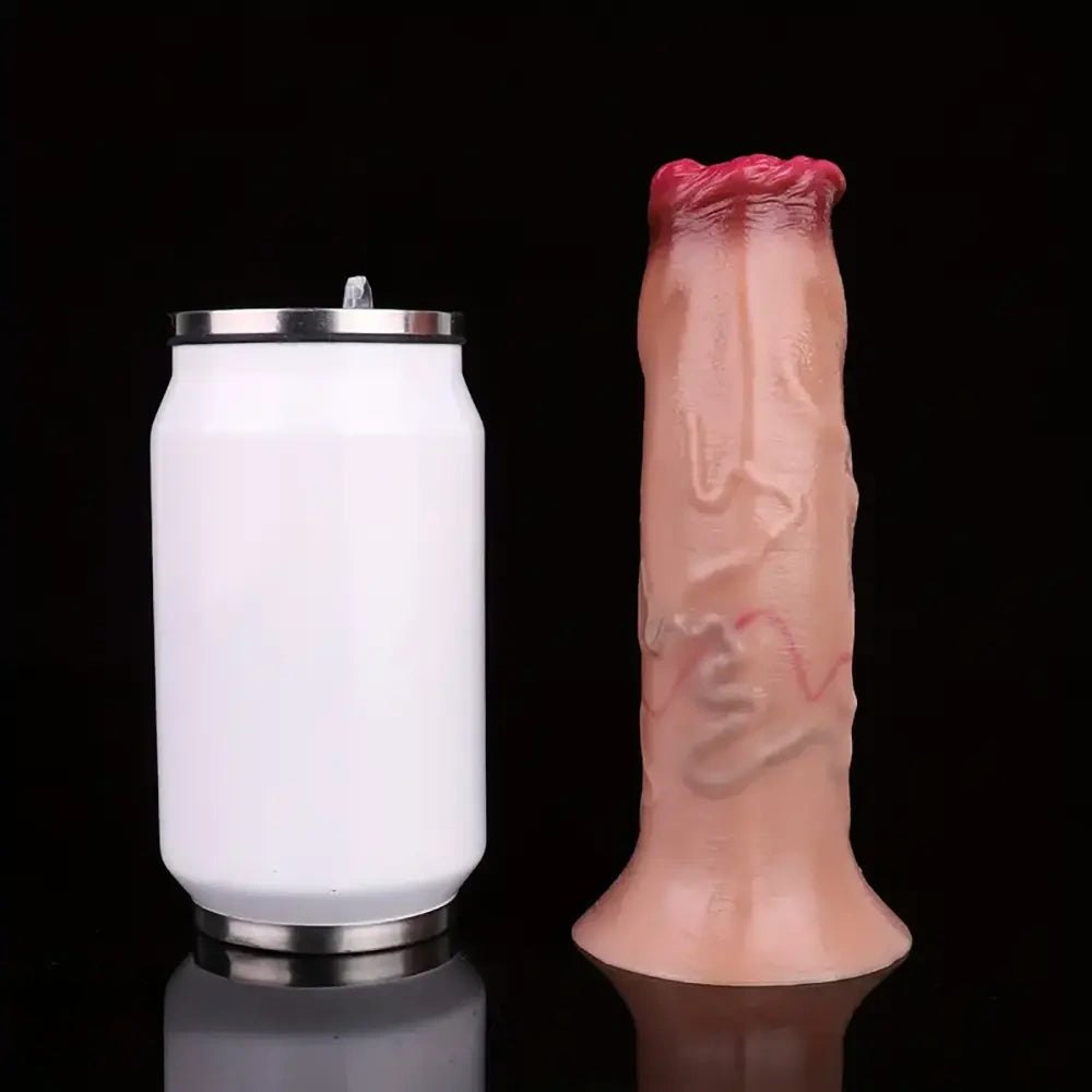 Flesh tone smooth silicone fantasy dildo, photo 6