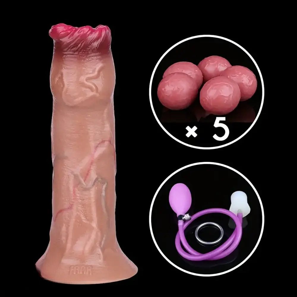 Flesh tone smooth silicone fantasy dildo, photo 8